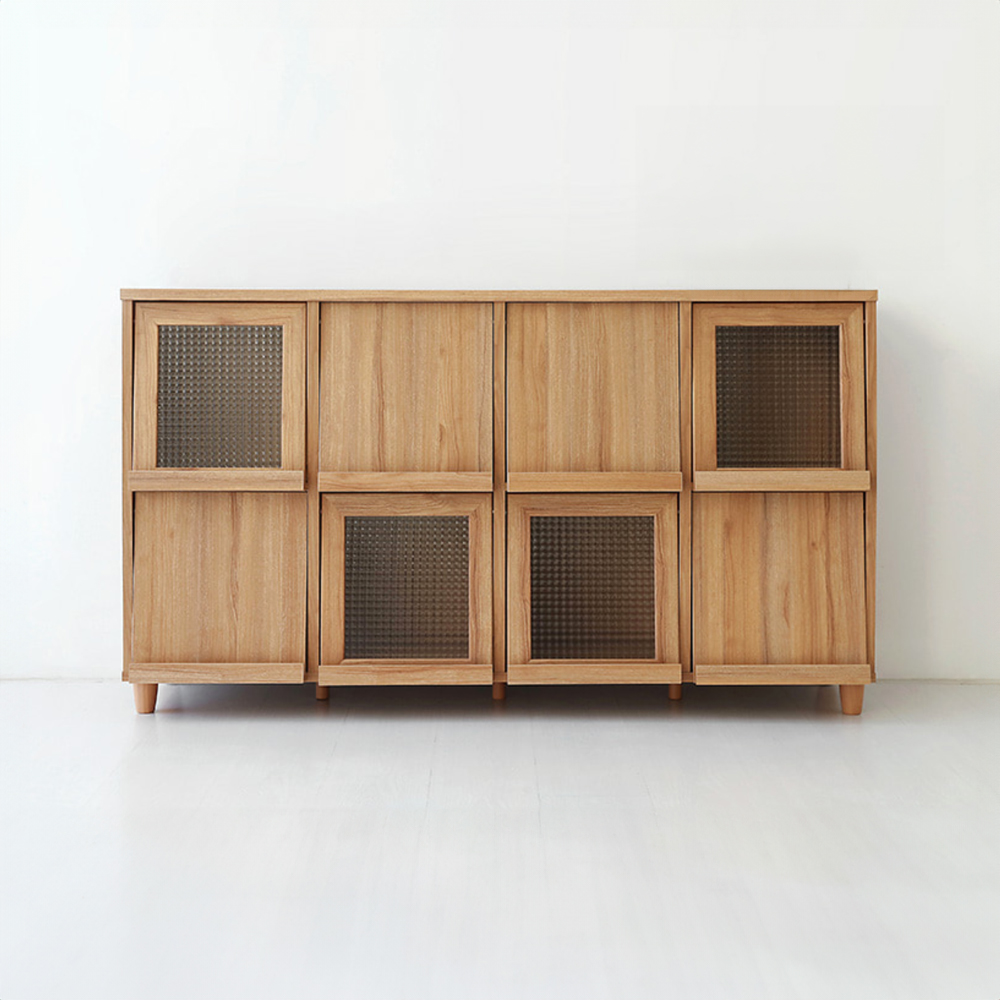필몬 수납장 8문 NFM90159F 가로형 1590x445x920mm, 2단, 캄포어베니어 4173.4170 - 메인 이미지