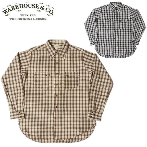 웨어하우스 WAREHOUSE 롱 혼 타입 플란넬 웨스턴 셔츠 원워시 WHSH-23AW005 - 메인 이미지