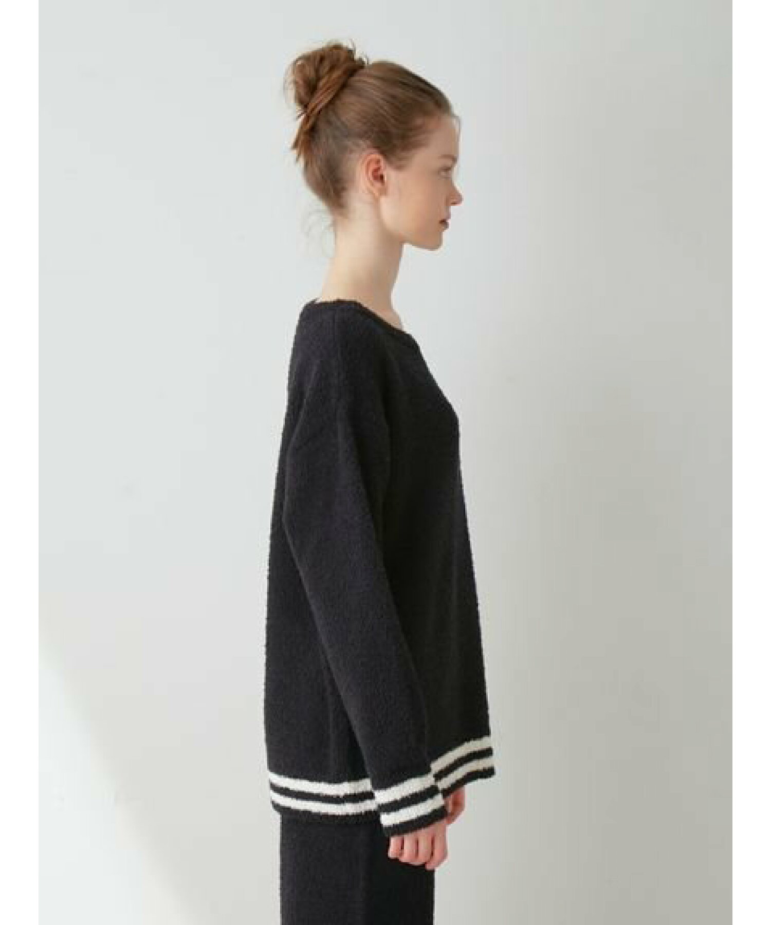 젤라또피케 Robuchon 풀오버 홈웨어 니트 잠옷 PMNT241963 블랙 - 상세 이미지 4