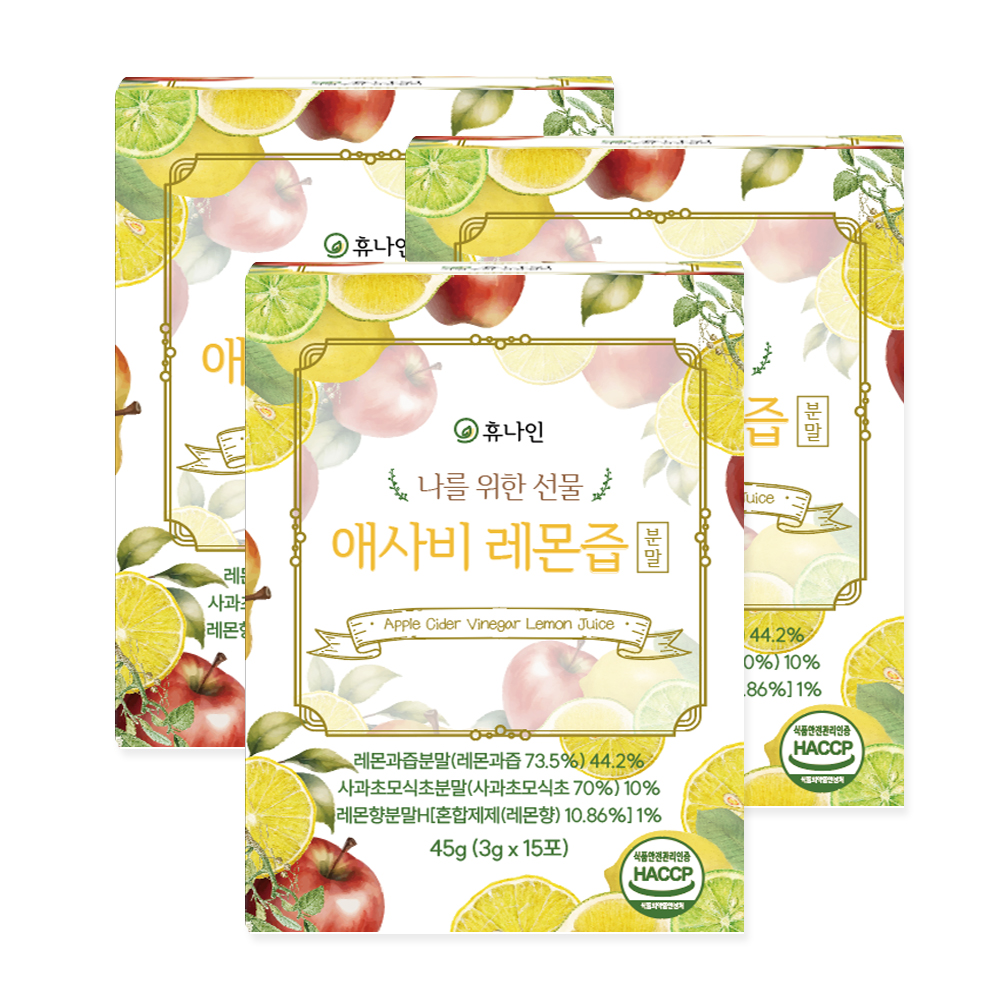 휴나인 레몬즙 애사비 레몬수 스틱 15포 레몬, 3g, 1개 - 상세 이미지 3