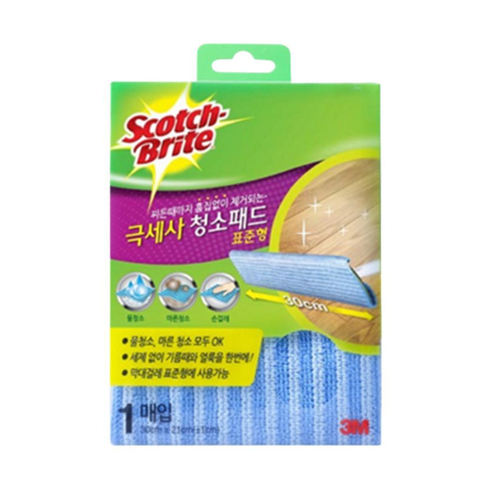 쓰리엠 베이직 올터치 막대걸레 표준형 30 x 21 극세사 패드 리필 교체용 전자제품 마른청소 손걸레