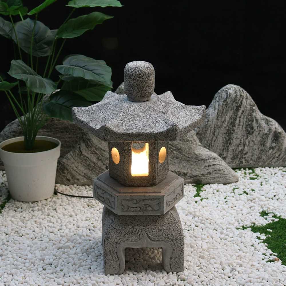 돌탑 미니 석등 화단 자연석 공원 인테리어 가드닝 A 30cm - 상세 이미지 3