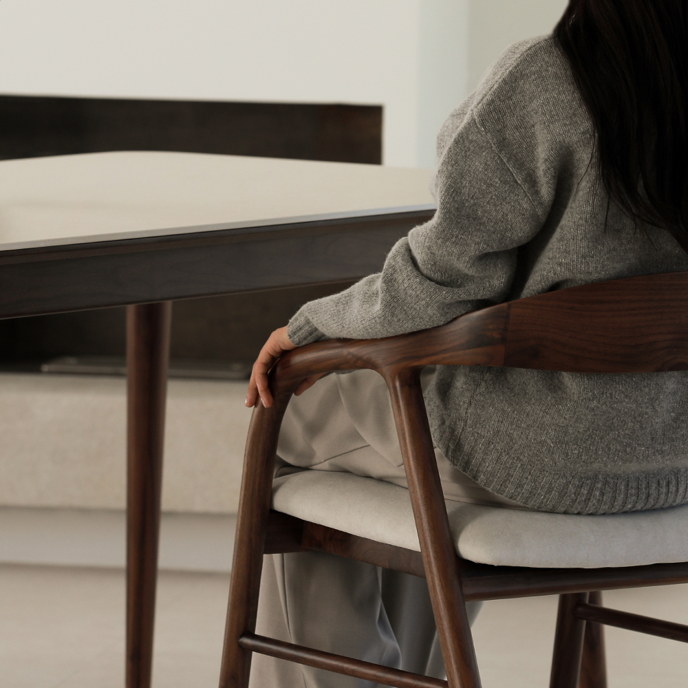 라미에스 베른 월넛 호두나무 포세린 세라믹 식탁세트 4인용 1400 의자2 벤치1