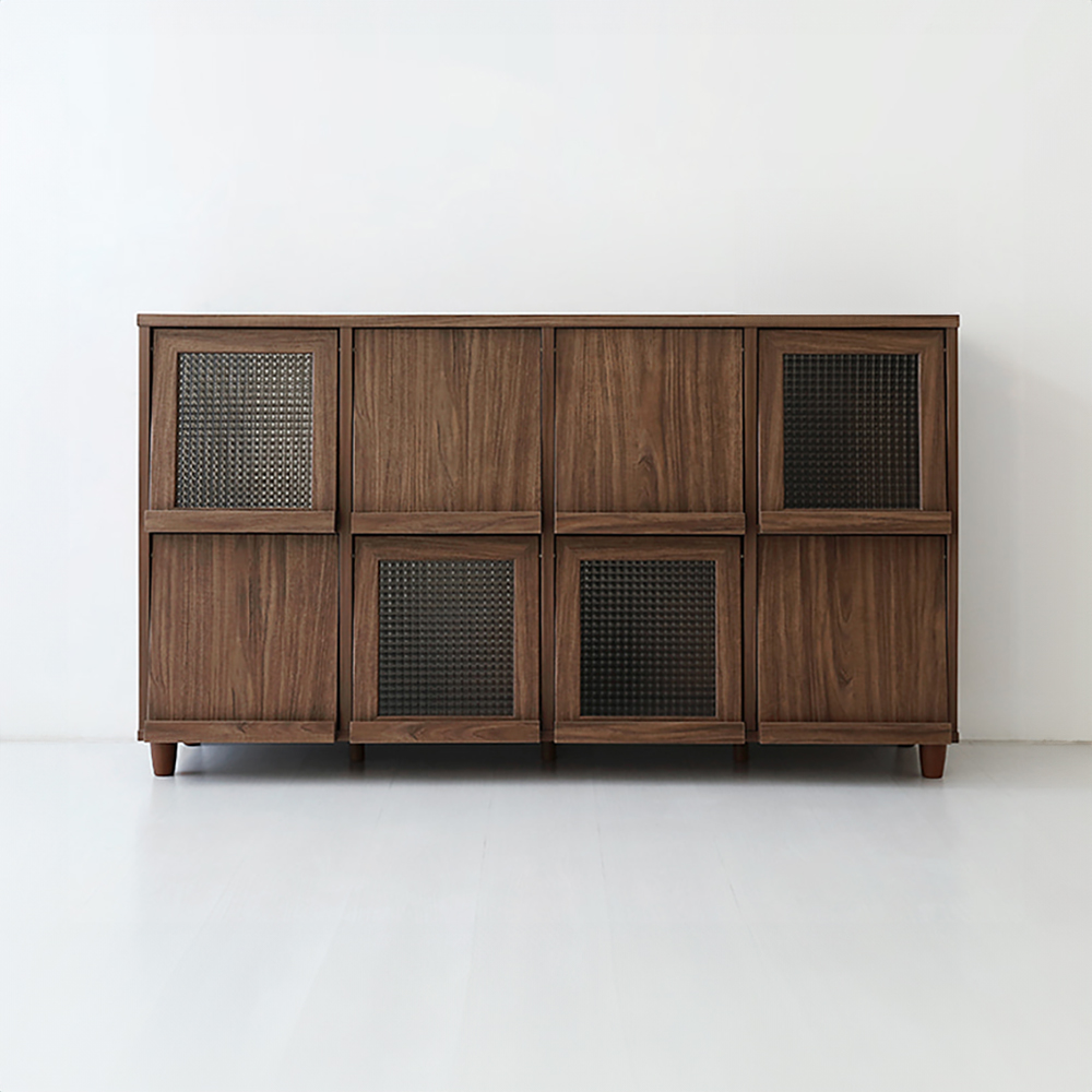 필몬 수납장 8문 NFM90159F 가로형 1590x445x920mm, 2단, 미들브라운 0920.7229 - 메인 이미지