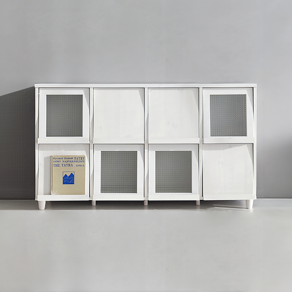 필몬 수납장 8문 NFM90159F 가로형 1590x445x920mm, 2단, 화이트파인베니어 7562.7969 - 메인 이미지