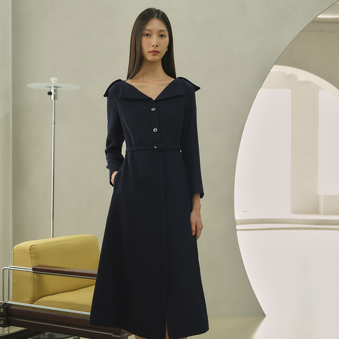 [강별 착용] VICTORIA tweed flared dress 제품 이미지