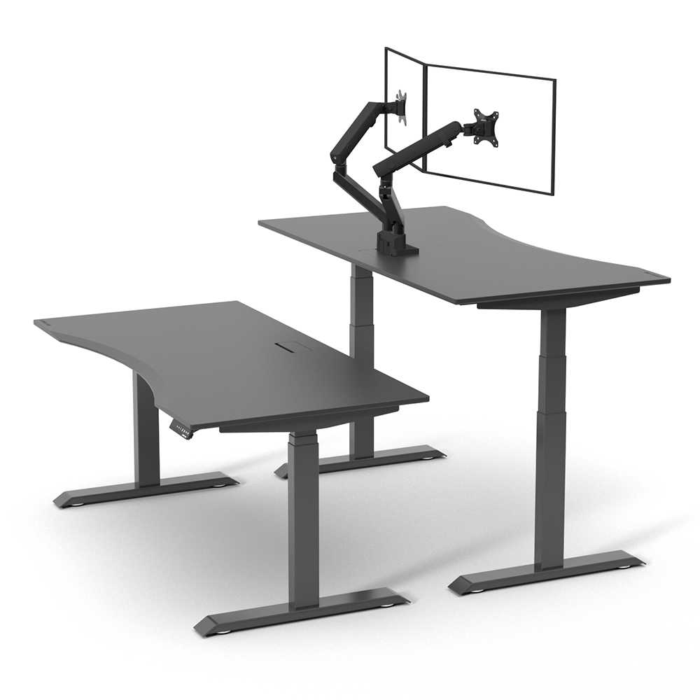 루나랩 모션 데스크 높이조절 스탠딩 높낮이조절 전동 책상 듀얼모터 LITE 1200 블랙 커브