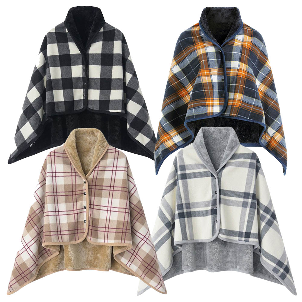 2사이즈 똑딱이 망토형 무릎담요 학교 사무실 망토담요 차량용 캠핑 JSM 30025836