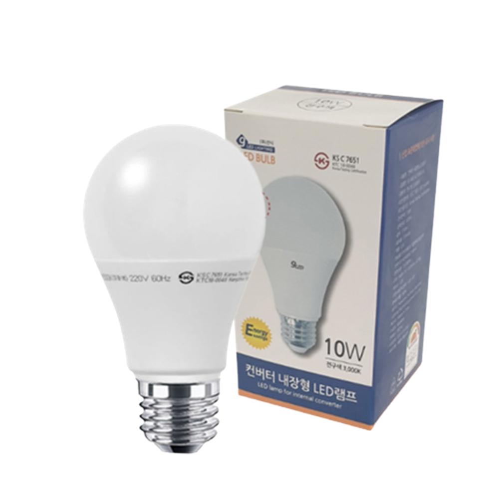 LED벌브 10W 컨버터내장형 램프 3000K 전구색 백열등색 전구 E26 26mm