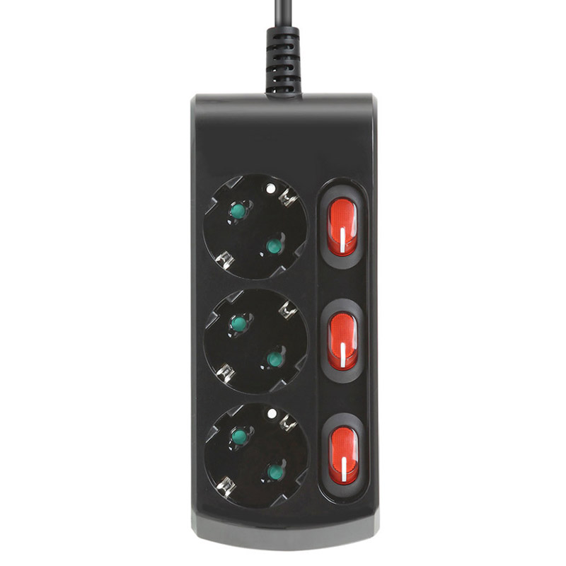러그박스 개별 납작 멀티탭 이지쿡 플러그 콘센트 3500W 고용량 5m, 3구, 1개