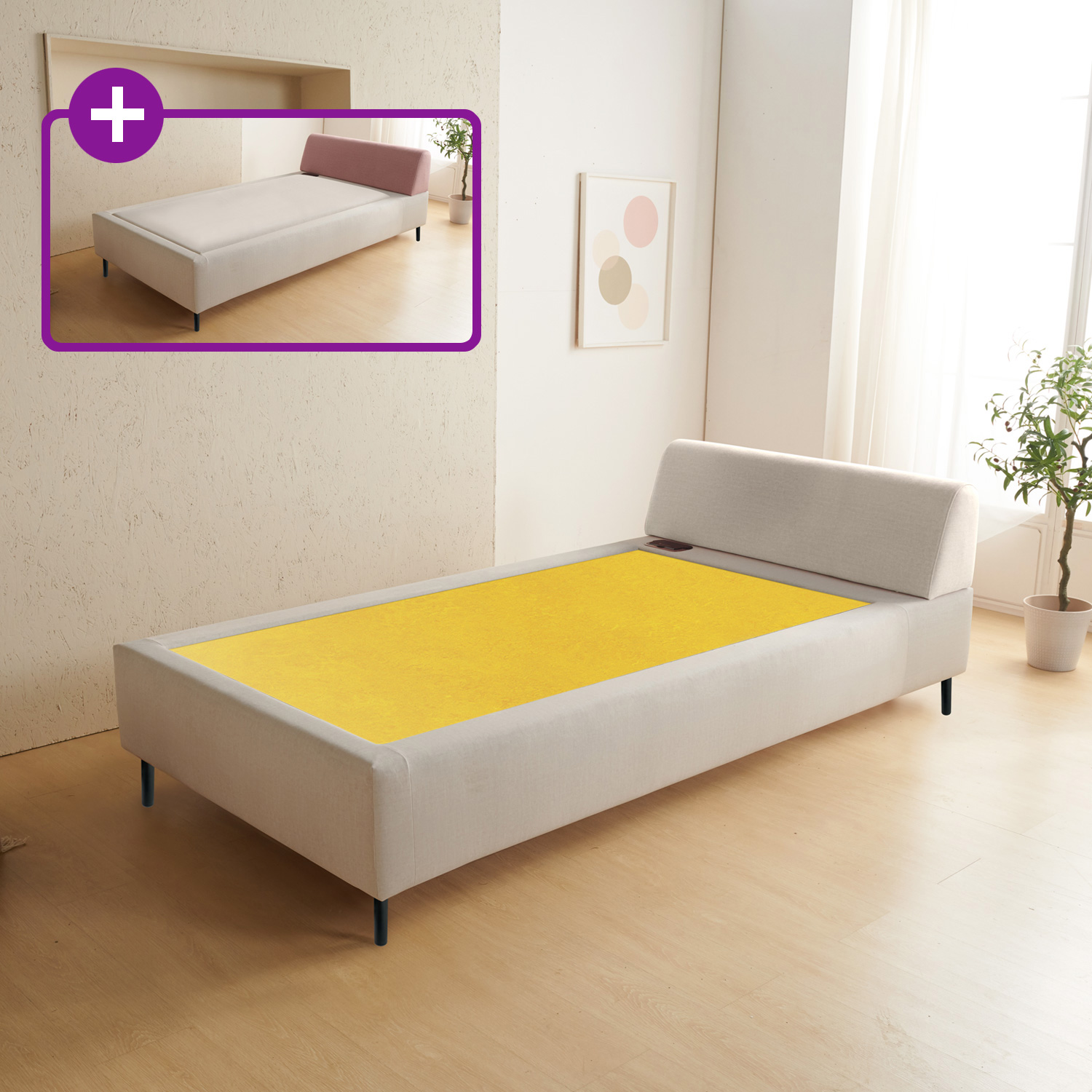 1+1 가보건강침대 황토 밀양흙침대 세라믹볼 세라믹스 돌침대 슈퍼싱글 패브릭 SS로웰SE