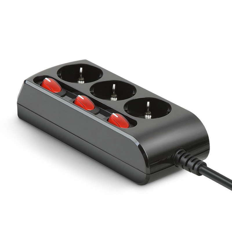 러그박스 개별 납작 멀티탭 이지쿡 플러그 콘센트 3500W 고용량 5m, 3구, 1개