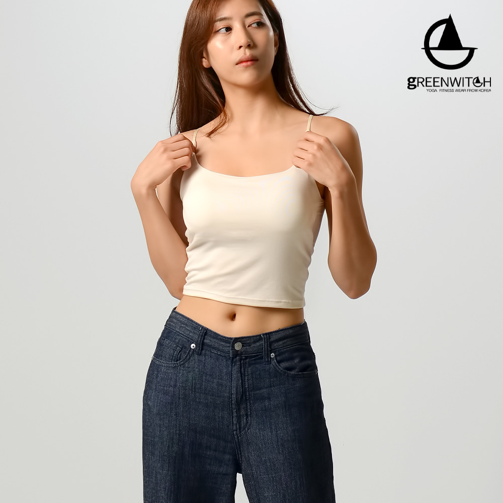 그리니치 티룰 크롭브라탑 모달 끈조절캡나시 요가복 - 상세 이미지 3