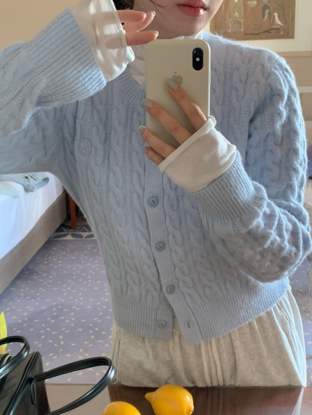 ✨후기극찬!💕URBANE MADE💕 조이 크롭 케이블 알파카 꽈배기 가디건 (3c) 상세 이미지 120