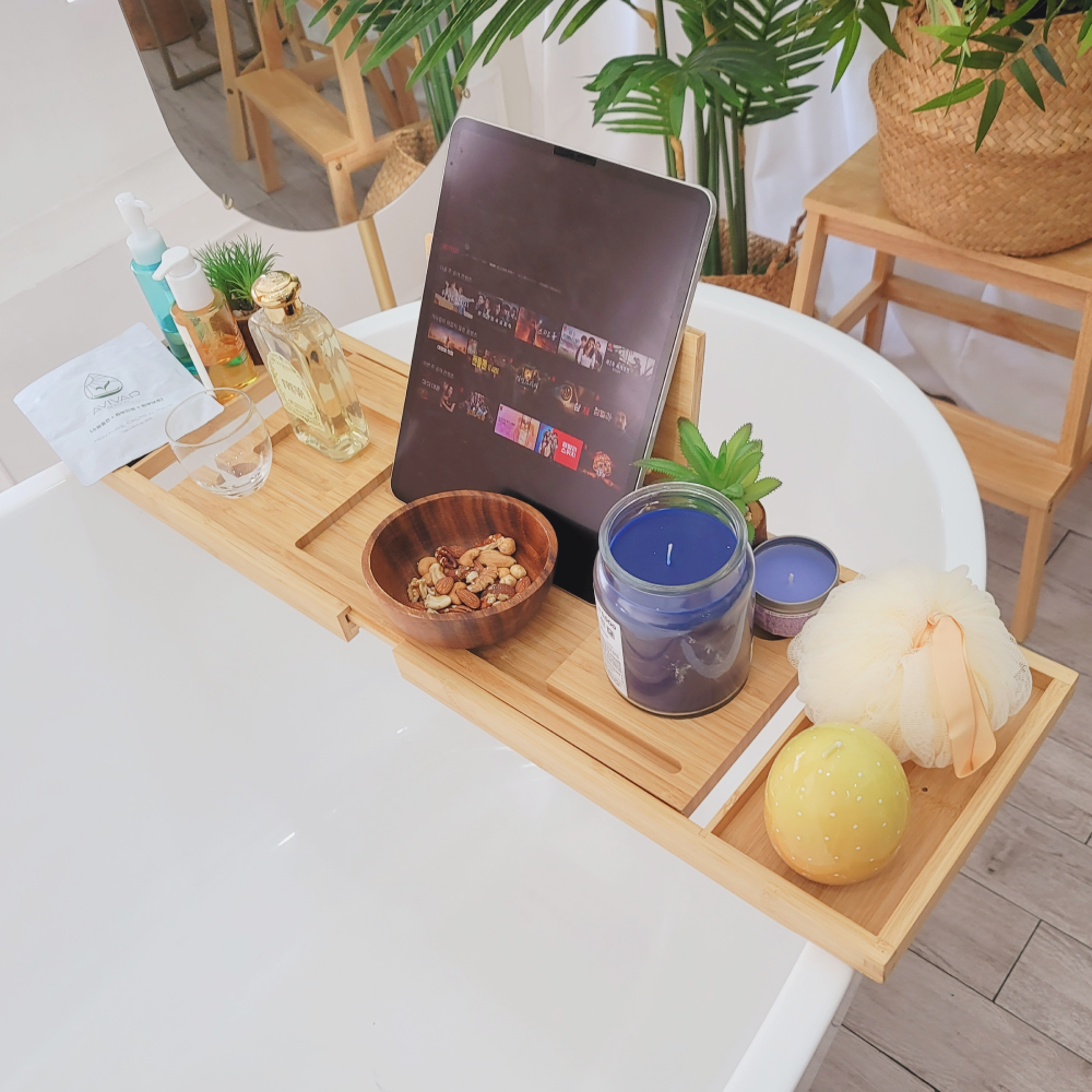 무지스 반신욕 퍼펙트 원목 욕조 트레이 덮개 커버 거치대 선반 제품 이미지