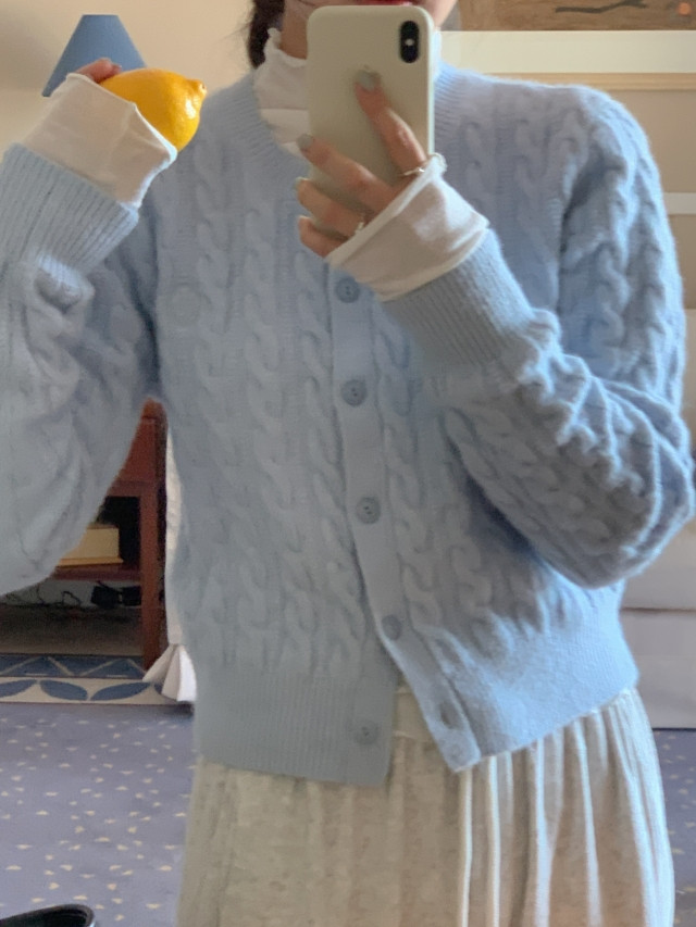 ✨후기극찬!💕URBANE MADE💕 조이 크롭 케이블 알파카 꽈배기 가디건 (3c) 상세 이미지 124