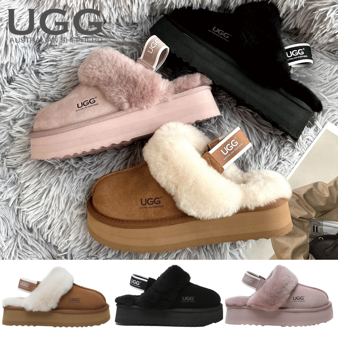 호주 에버어그 펀케트 머핀 플랫폼 키높이 탈부착 밴드 여성 양털 어그 슬리퍼 AS2047