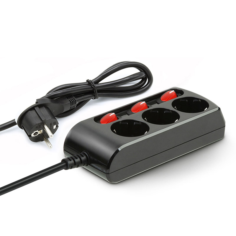 러그박스 개별 납작 멀티탭 이지쿡 플러그 콘센트 3500W 고용량 5m, 3구, 1개