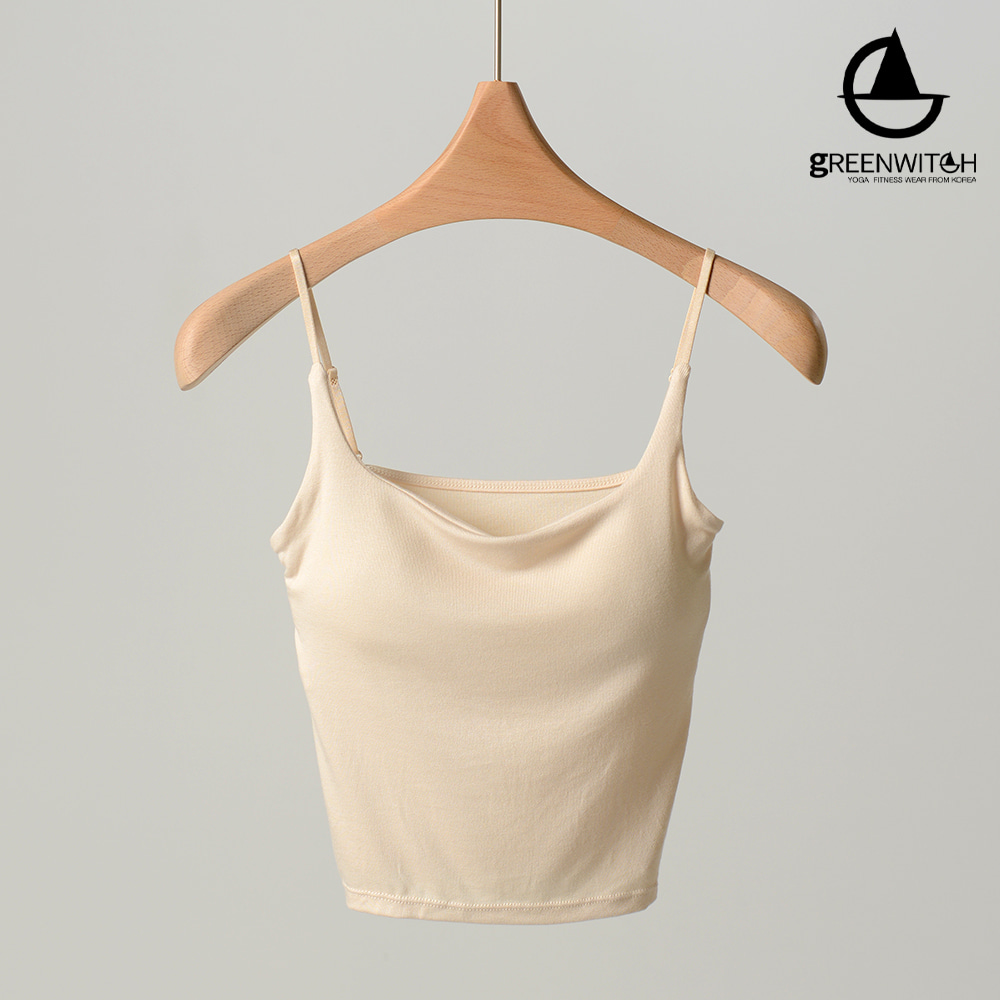 그리니치 티룰 크롭브라탑 모달 끈조절캡나시 요가복 이미지 8