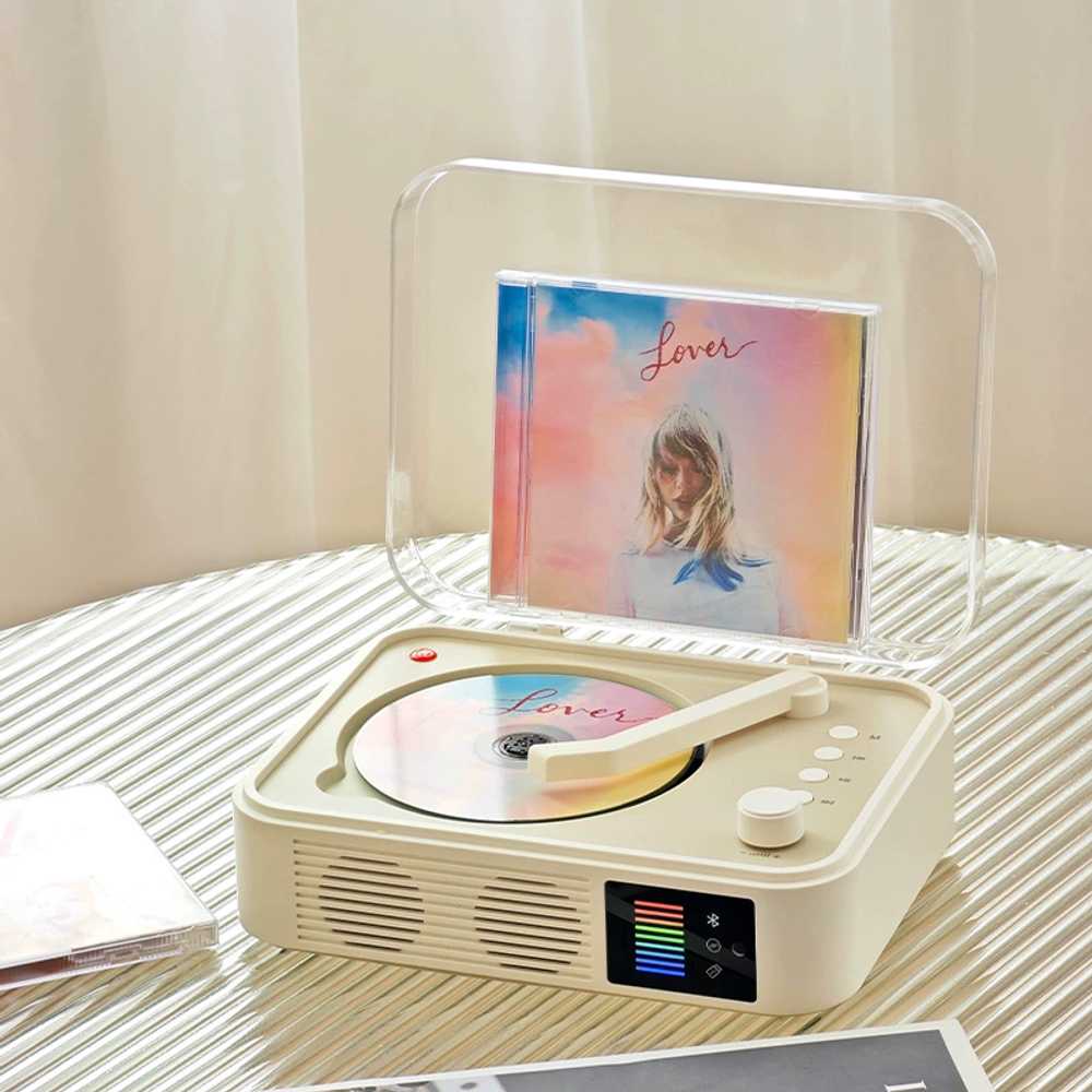 미니 CD 플레이어 투명 레트로 엔틱 씨디플레이어 - 상품 이미지
