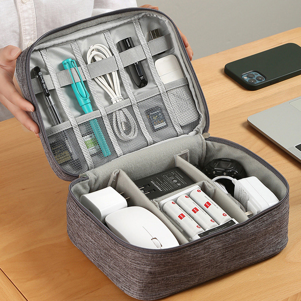 멀티 디지털 파우치 충전기 보조배터리 USB 외장하드 수납정리 여행 캠핑 가방 : 엘로마켓