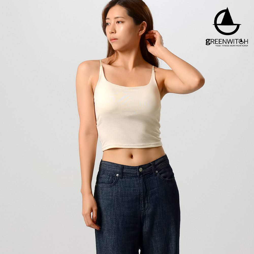 그리니치 티룰 크롭브라탑 모달 끈조절캡나시 요가복 - 상세 이미지 2