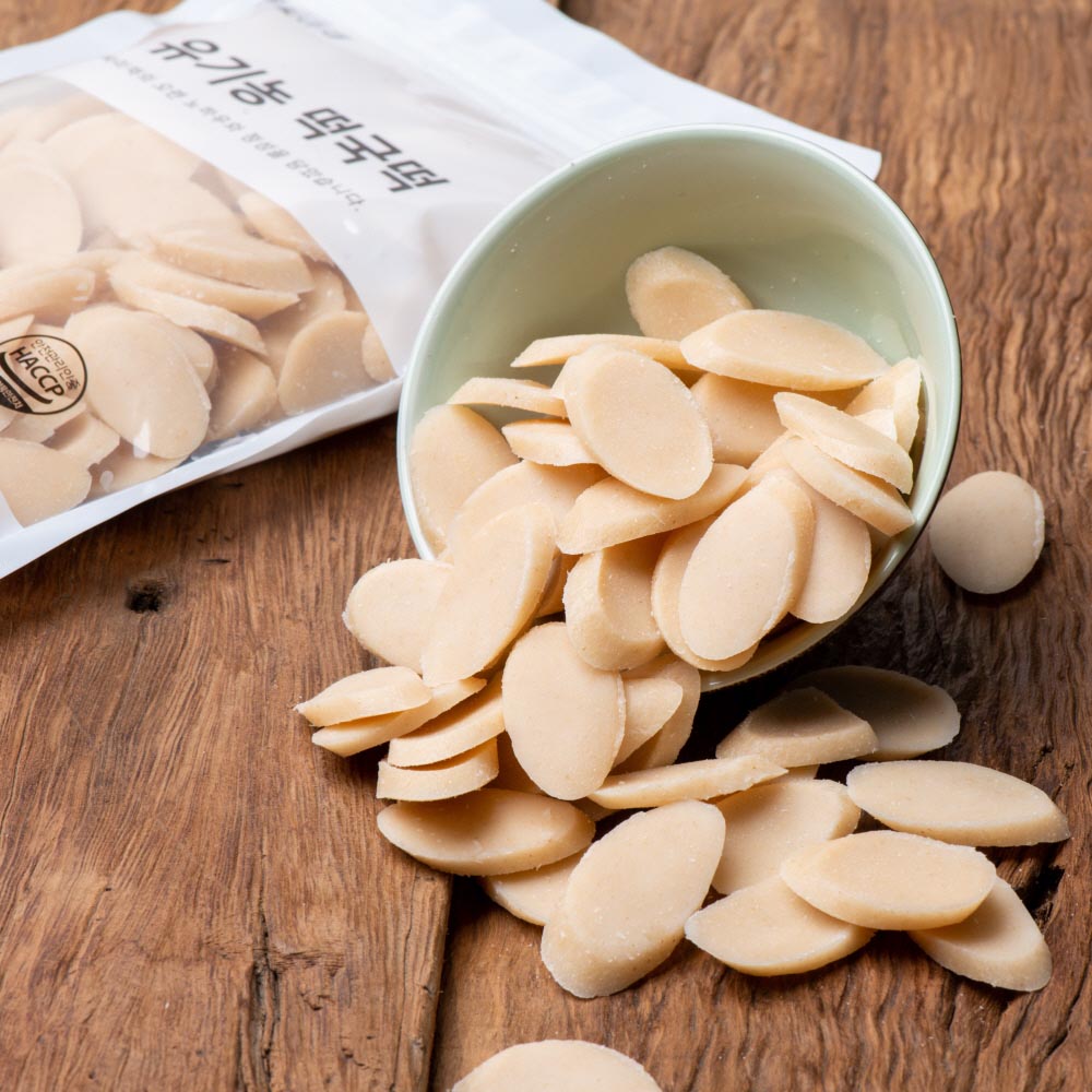 싸리재 [ 유기농 무염 현미떡국떡 ] 국산 쌀떡국 아침식사대용 구이 무설탕 떡뻥 요리