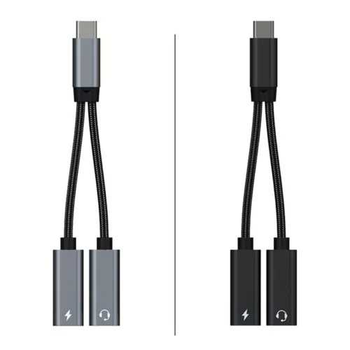 C타입이어폰젠더 60W PD 급속충전 동시연결 2in1 듀얼 CtoC 연결잭 아이폰 상품 이미지