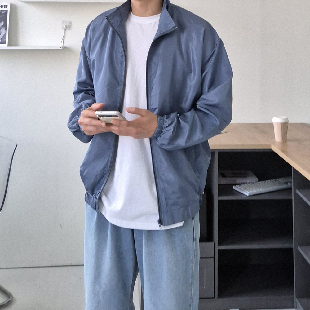 1+1 남자 바람막이 오버핏 봄 가을 커플 남자 자켓 - 상세 이미지 4