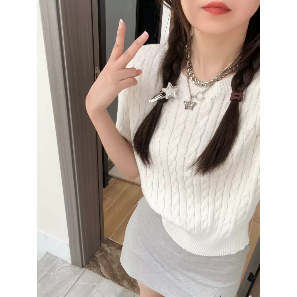 동네멋집2 5화 한혜진 니트 반팔 라운드넥 데일리 의상 옷 패션 - 상세 이미지 4