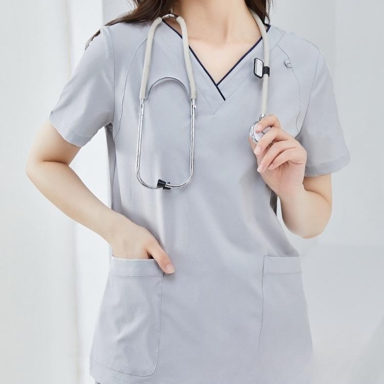 여름 통기성 병원복 의사 반팔 유니폼 물리치료사 의류 - 상품 이미지