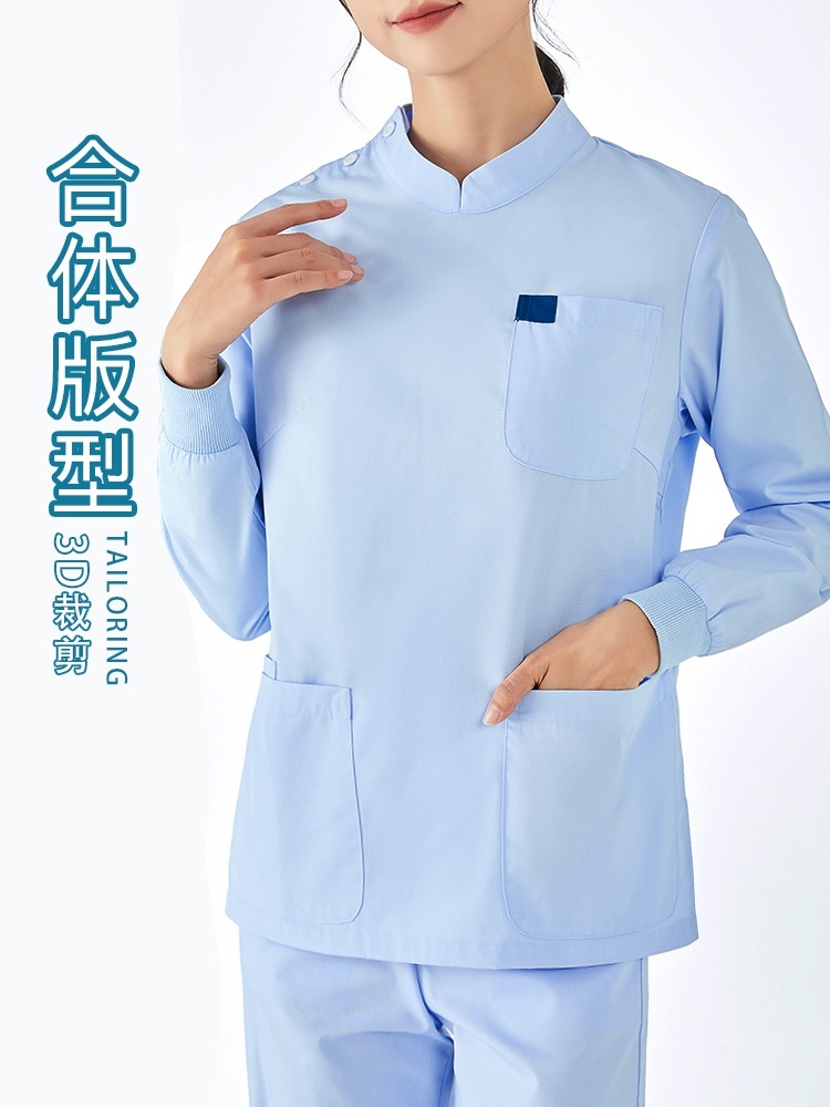 의사 순면 유니폼 병원 영양사 의사가운 실험복 반팔 간호사복 수술실복 - 상세 이미지 2