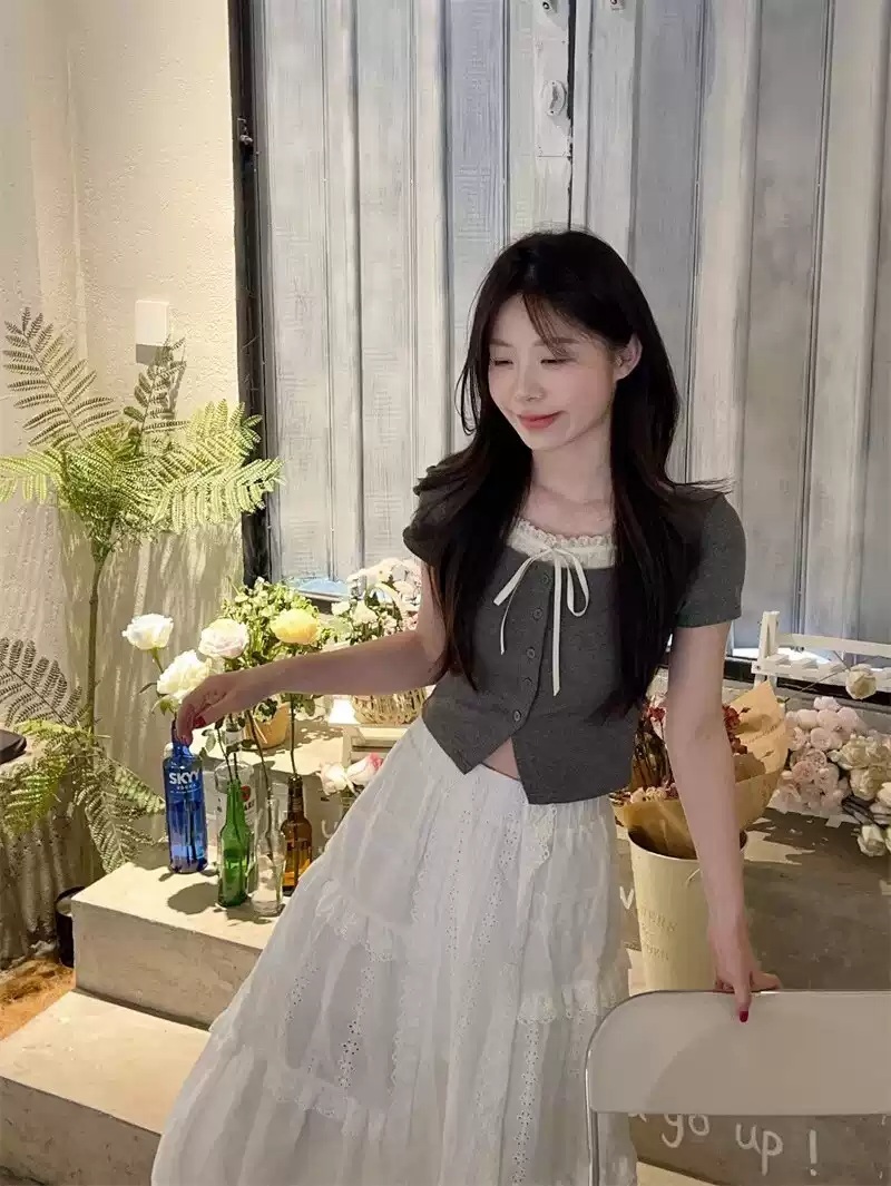 동네멋집2 5화 스테이씨 세은 티셔츠 반팔 리본 레이어드 의상 옷 패션 - 상세 이미지 4