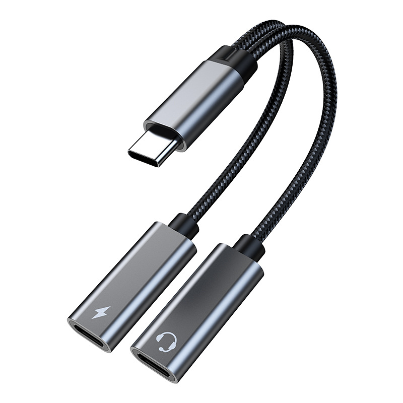 C타입이어폰젠더 60W PD 급속충전 동시연결 2in1 듀얼 CtoC 연결잭 아이폰 상품 이미지