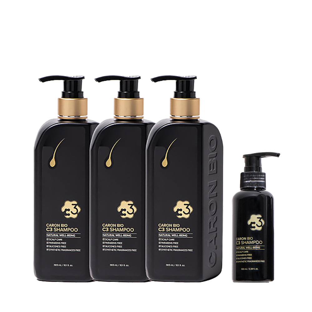 카론바이오 C3 샴푸 3개 휴대용샴푸 1개 세트 모발 두피케어 홈케어 이시영
