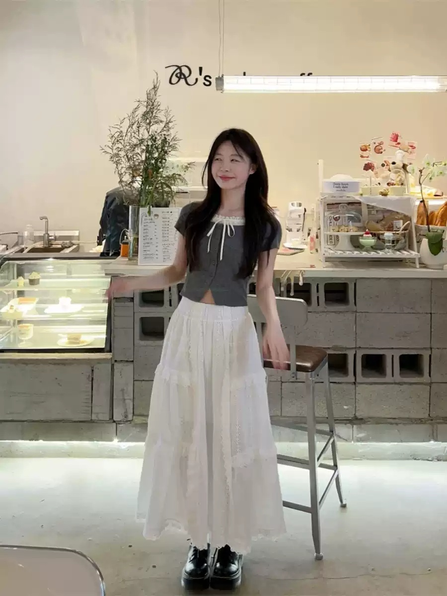 동네멋집2 5화 스테이씨 세은 티셔츠 반팔 리본 레이어드 의상 옷 패션 - 상세 이미지 3