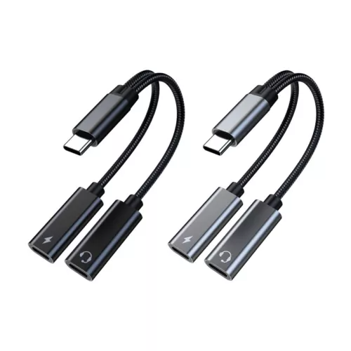 C타입이어폰젠더 60W PD 급속충전 동시연결 2in1 듀얼 CtoC 연결잭 아이폰 상품 이미지