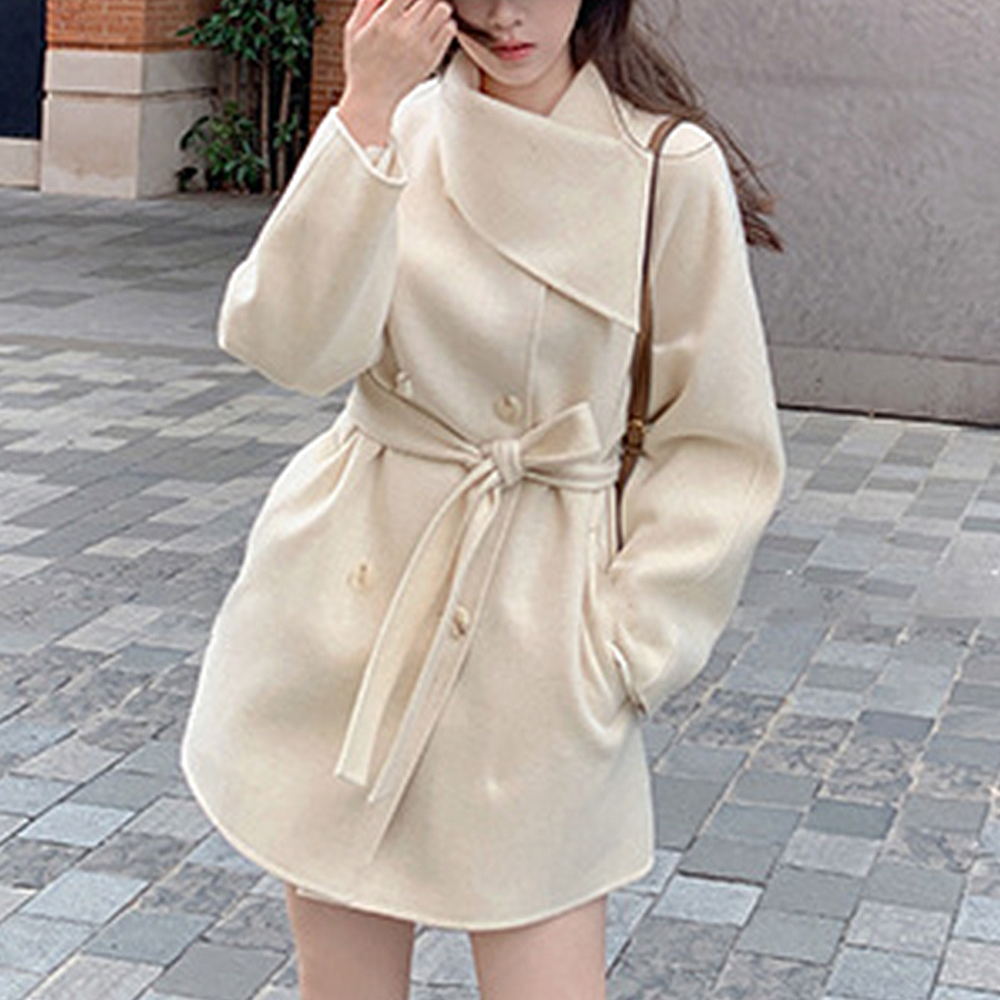 양모 울100% 머플러 벨벳미디코트 - 상세 이미지 2