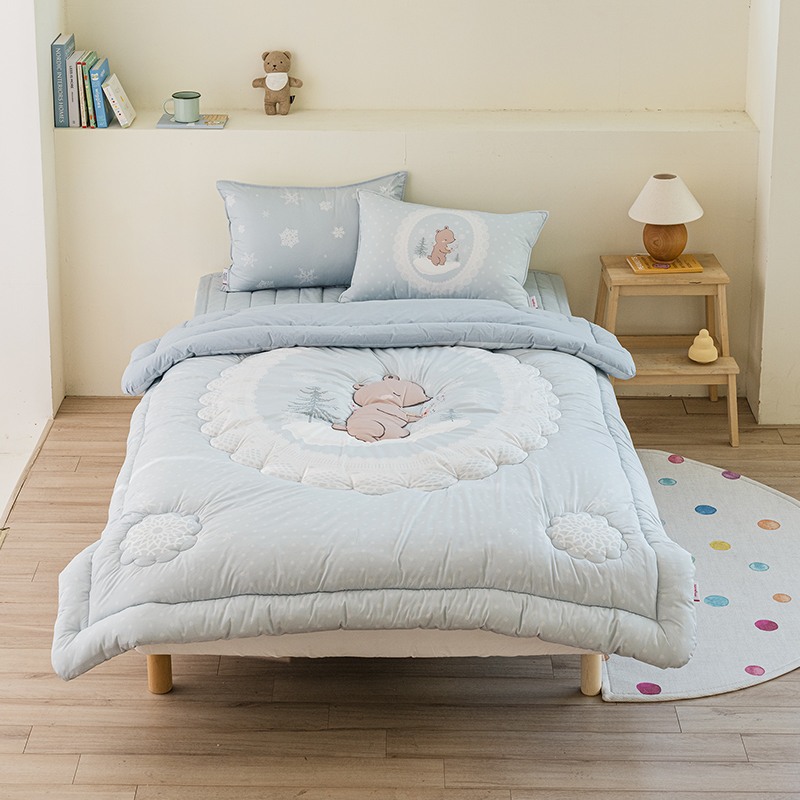 키즈 에어히트 발열 차렵 겨울이불 패드세트 스노우 앤베어 (곰돌이), S.SS(싱글.슈퍼싱글겸용)