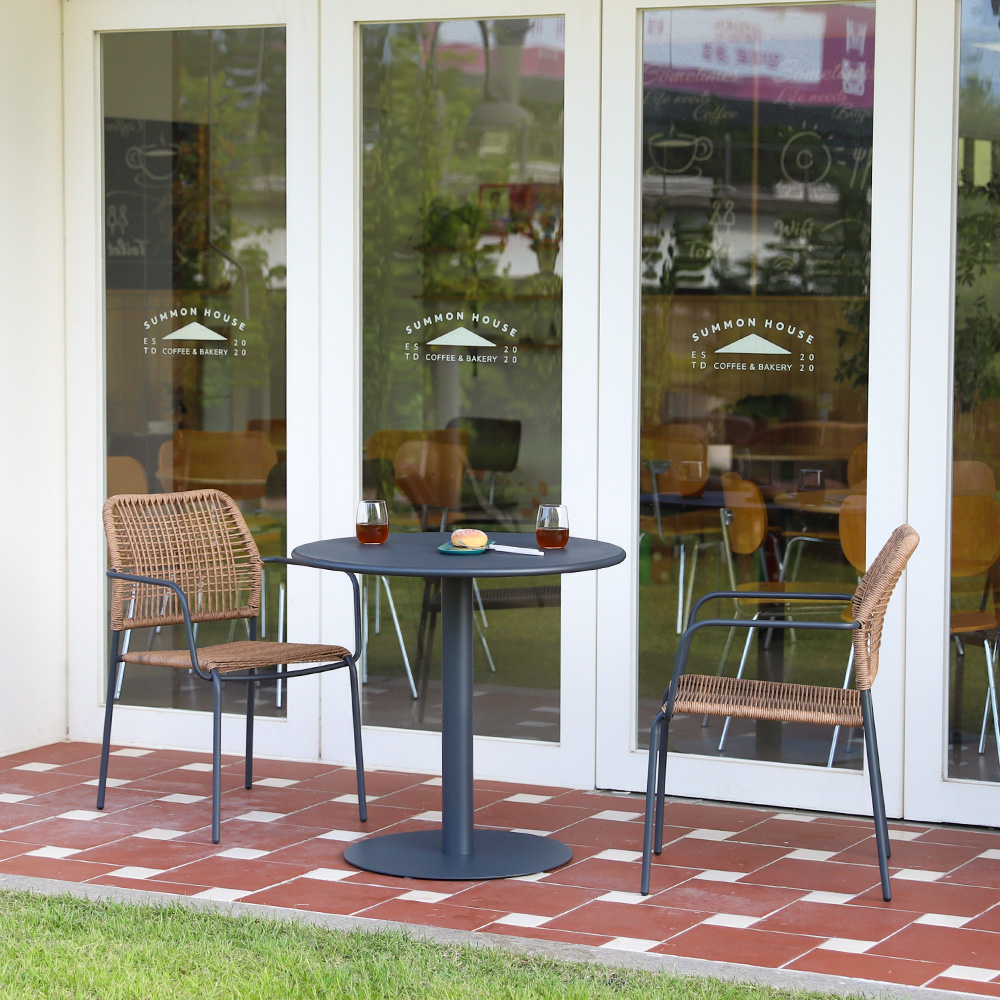 투밋 인테리어 디자인 홈카페 철제 원형 야외용 식탁 원형 테이블 600 그린
