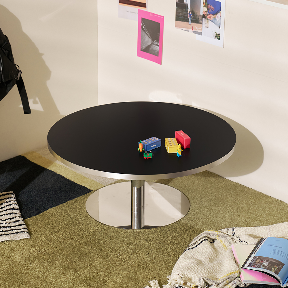 루밍 좌식 소파 원형 테이블 쇼파탁자 좌탁 800 화이트