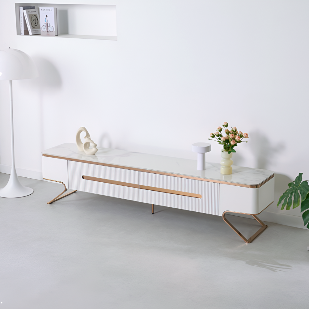 까사홈 레이나 골드 세라믹 거실장 2000