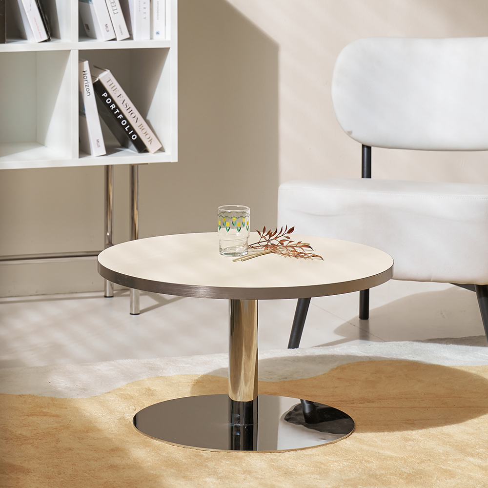 루밍 좌식 소파 원형 테이블 쇼파탁자 좌탁 800 화이트