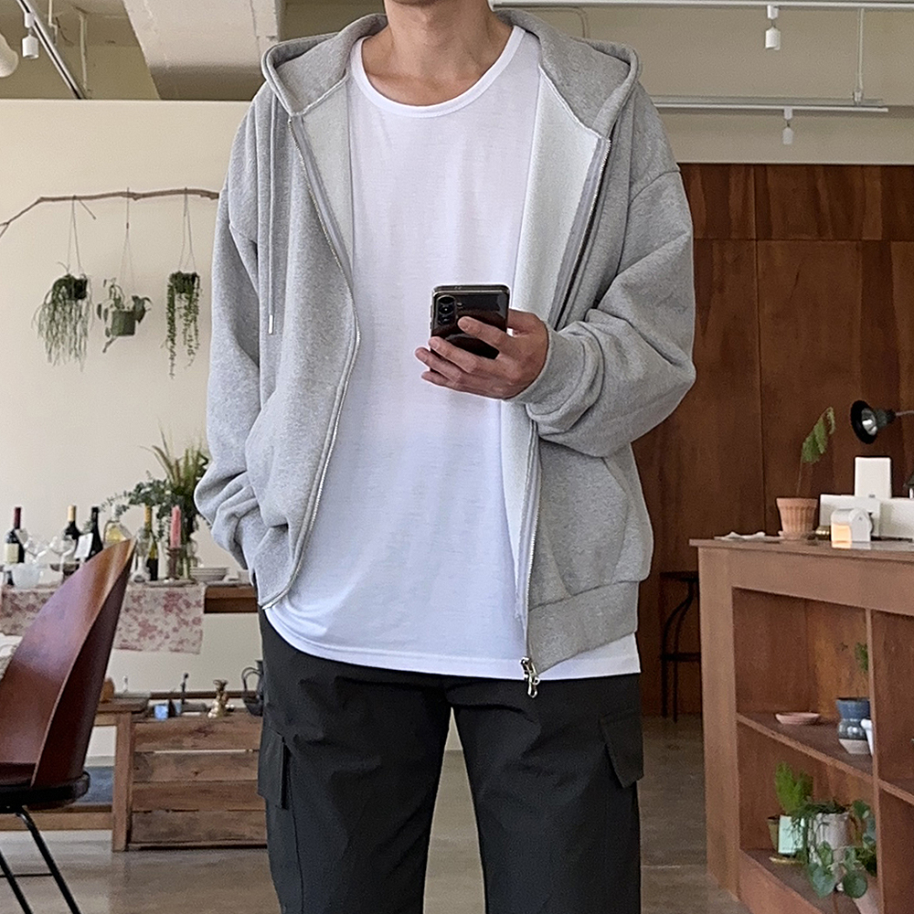 남자 후드집업 오버핏 커플 후드티 남성 맨투맨