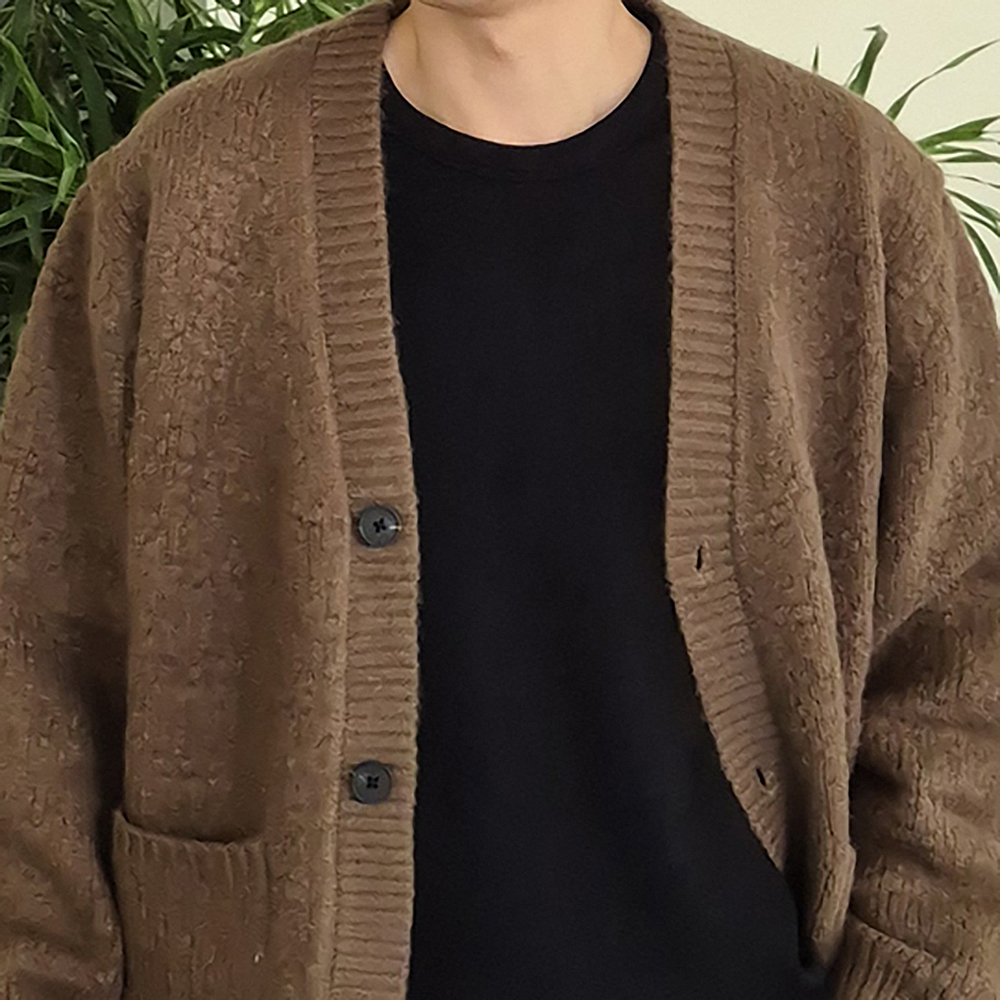 남자 긴팔티 오버핏 이너 오버핏 흰색 무지 티셔츠 - 상품 이미지