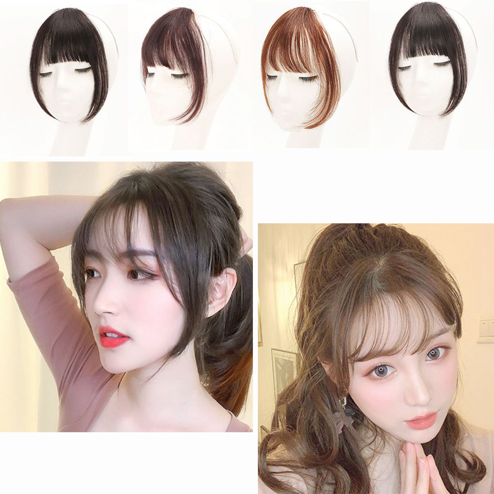 여성 앞머리 가발 간편 스타일링 여자 고데기 프론트 붙임 모발 - 상품 이미지