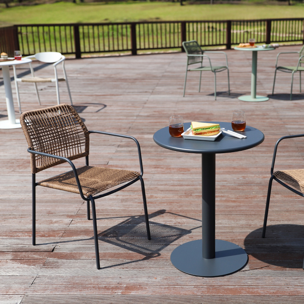 투밋 인테리어 디자인 홈카페 철제 원형 야외용 식탁 원형 테이블 600 그린