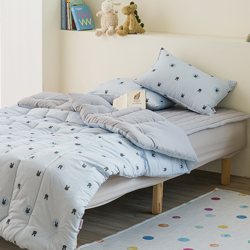 키즈 에어히트 발열 차렵 겨울이불 패드세트 에어래빗 블루 (토끼), S.SS(싱글.슈퍼싱글겸용)