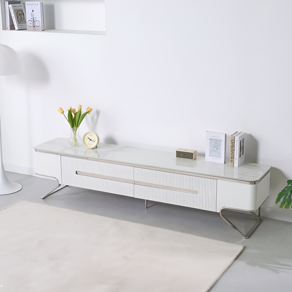 까사홈 레이나 실버 세라믹 거실장 2000