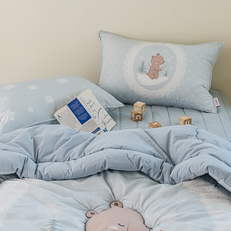 키즈 에어히트 발열 차렵 겨울이불 패드세트 스노우 앤베어 (곰돌이), S.SS(싱글.슈퍼싱글겸용)